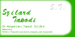 szilard tapodi business card